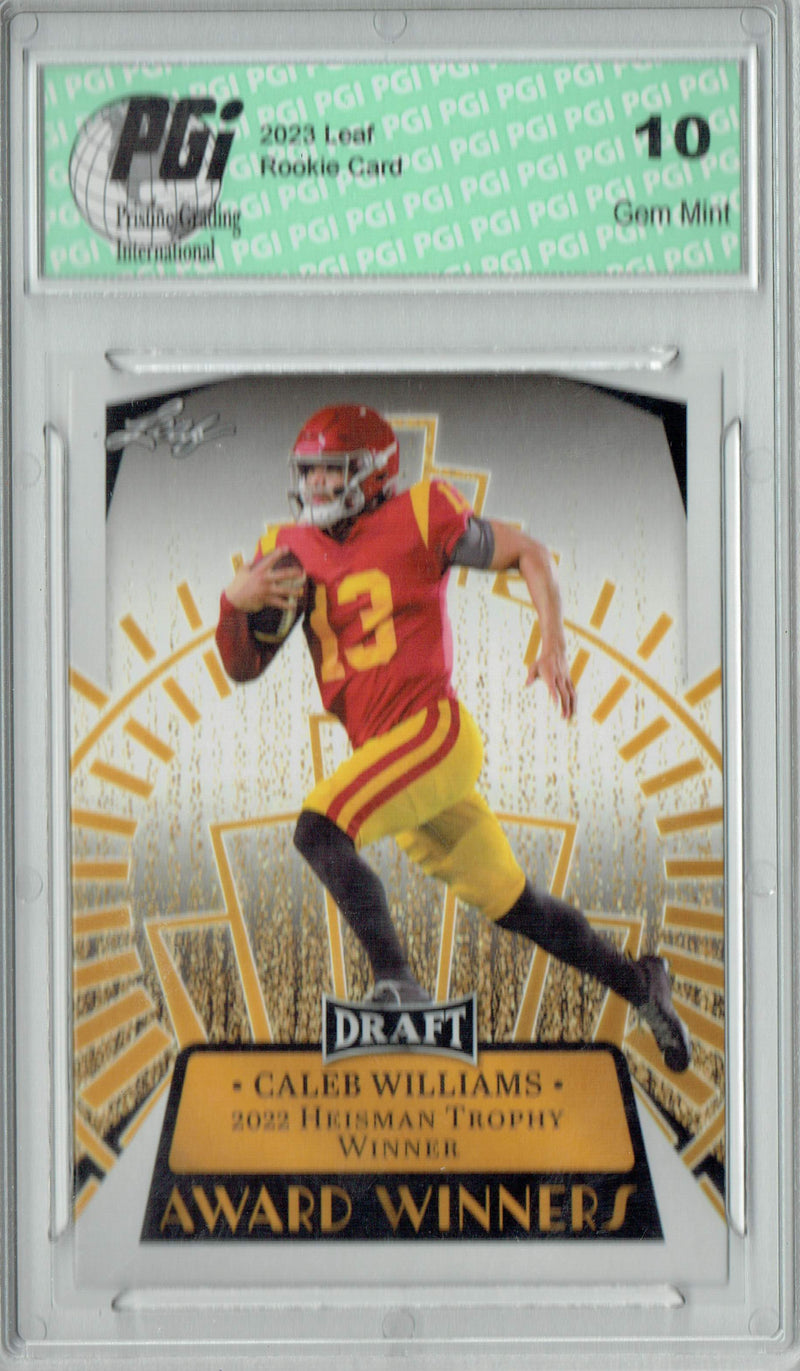 Caleb Williams Rookie Card USC / Chicago PGI 10 Gem Mint Football Trading Card 2023 Leaf Football #14 Award Winners