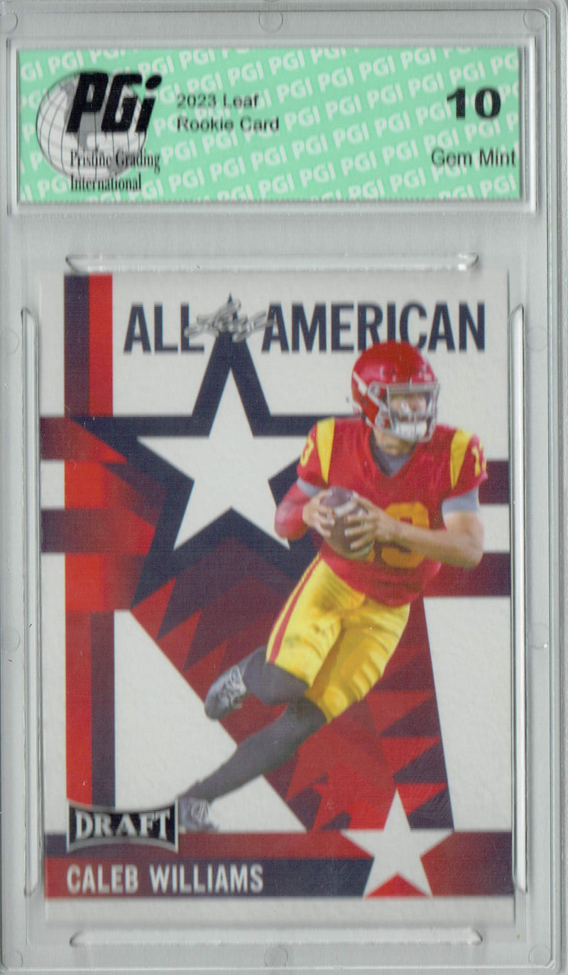 Caleb Williams Rookie Card USC / Chicago PGI 10 Gem Mint Football Trading Card 2023 Leaf Football #11 All-American
