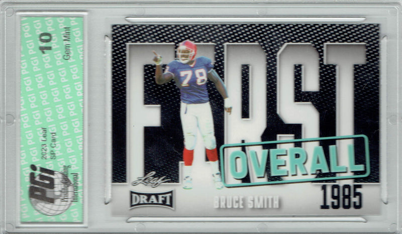 Bruce Smith Trading Card PGI 10 Gem Mint Football Card 2023 Leaf Football #5 First Overall