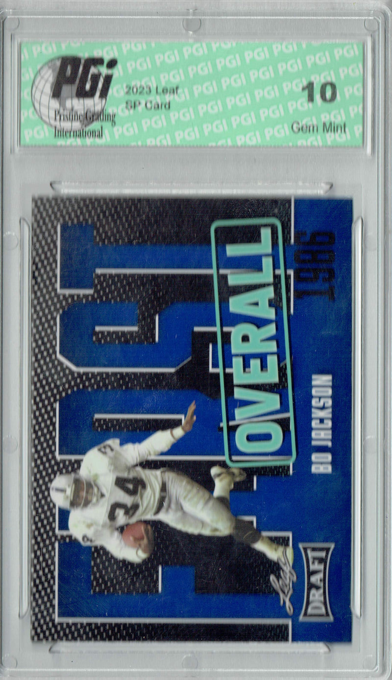 Bo Jackson Trading Card PGI 10 Gem Mint Football Card 2023 Leaf Football #6 Blue SP First Overall