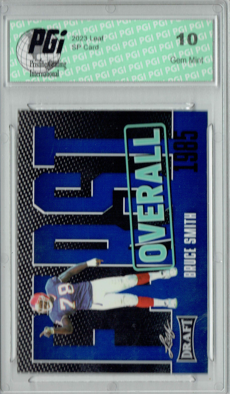 Bruce Smith Trading Card PGI 10 Gem Mint Football Card 2023 Leaf Football #5 Blue SP First Overall