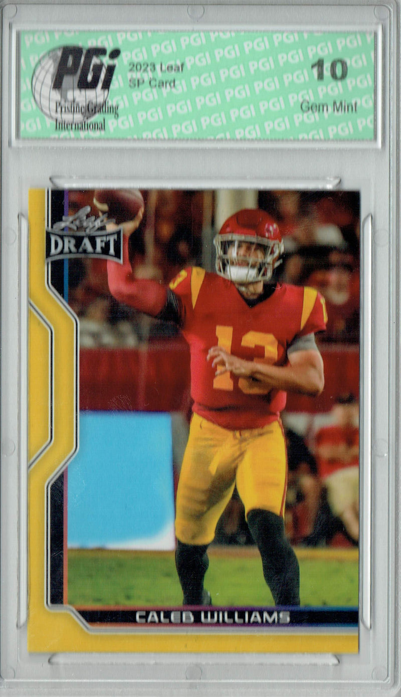 Caleb Williams Rookie Card USC / Chicago PGI 10 Gem Mint Football Trading Card 2023 Leaf Football #B1-2 Gold Special Edtn.