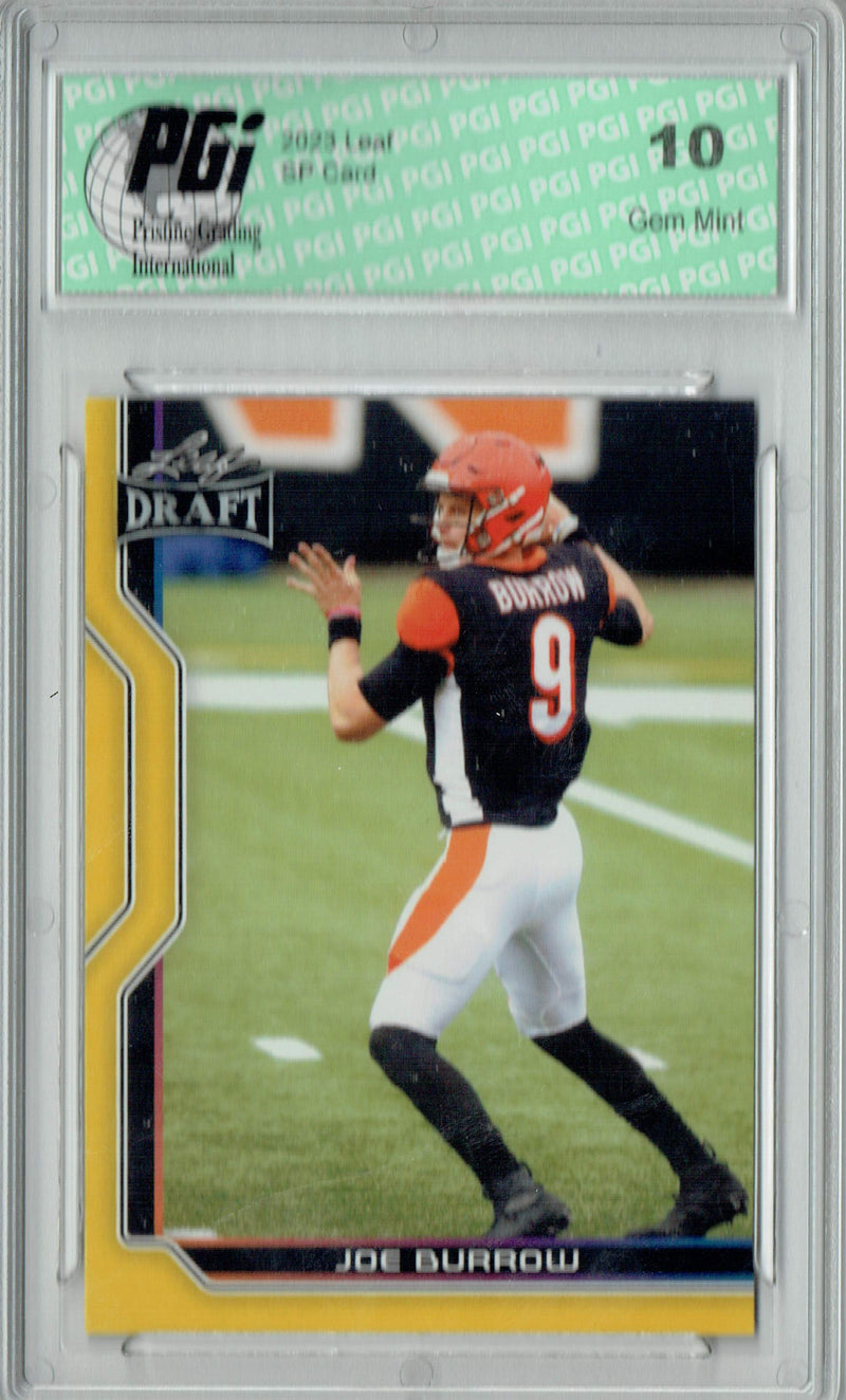 Joe Burrow Trading Card PGI 10 Gem Mint Football Card 2023 Leaf Football #B1-3 Gold SP Special Edition