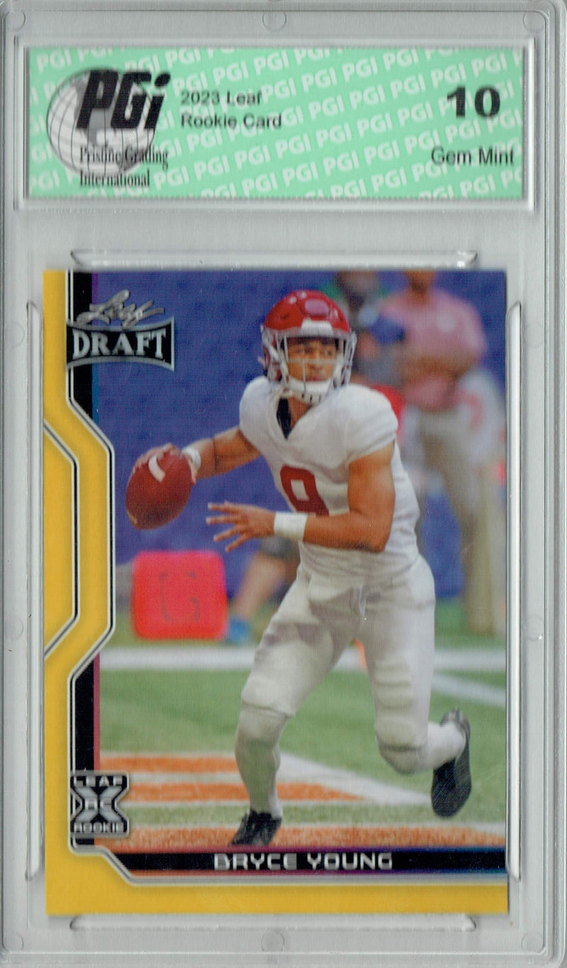 Bryce Young Rookie Card Carolina PGI 10 Gem Mint Football Trading Card 2023 Leaf Football #B1-5 Gold SP Special Edition
