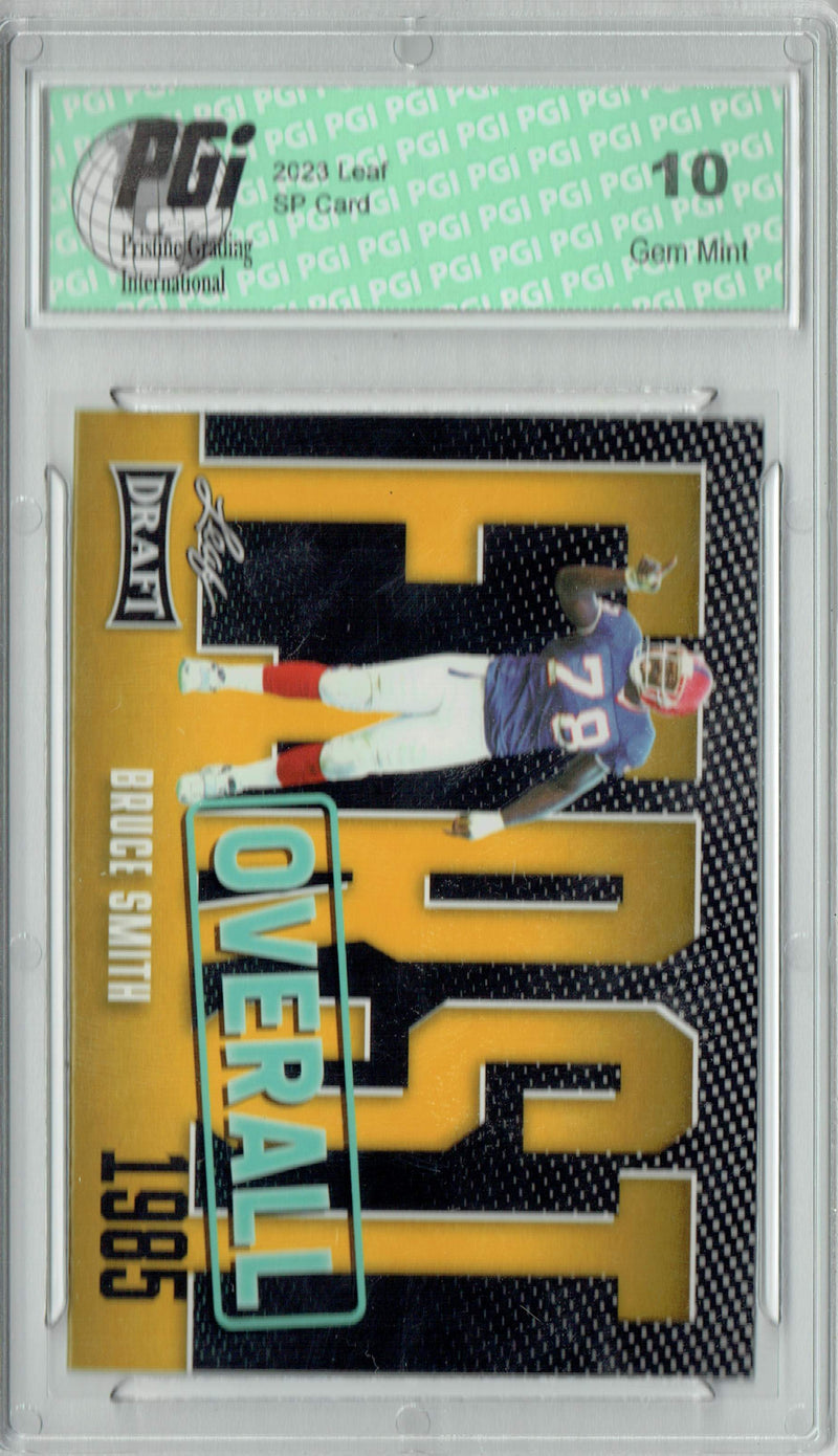 Bruce Smith Trading Card PGI 10 Gem Mint Football Card 2023 Leaf Football #5 Gold SP First Overall
