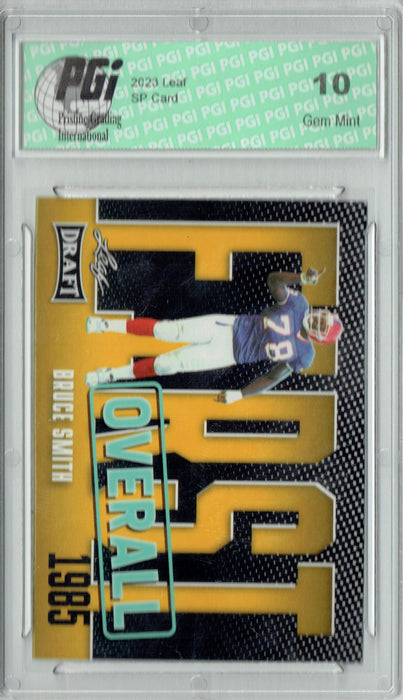 Bruce Smith 2023 Leaf Football #5 Gold SP First Overall Trading Card PGI 10