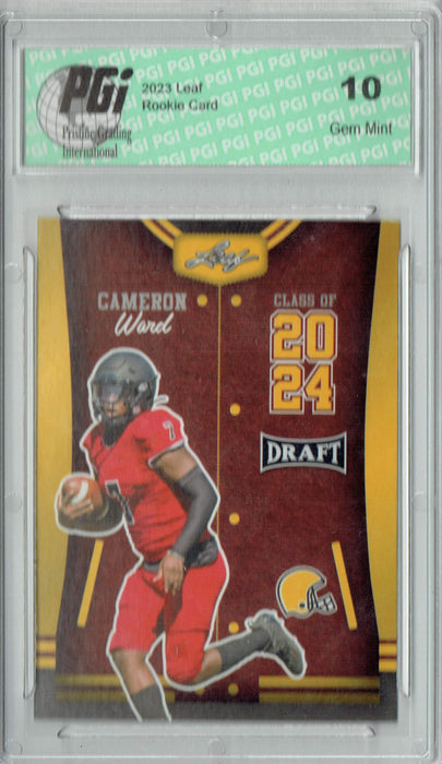 Cameron Ward 2023 Leaf Football #78 Gold SP Class of 2026 Rookie Card PGI 10