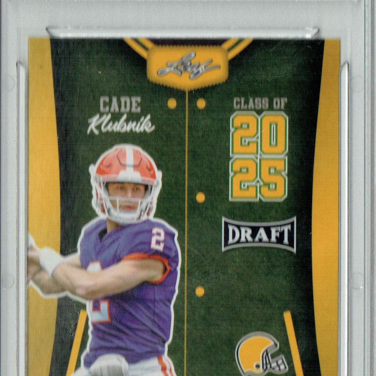 : Certified Mint+ Cade Klubnik 2023 Leaf Football #82 Gold SP  Class of 2025 Rookie Card : Everything Else