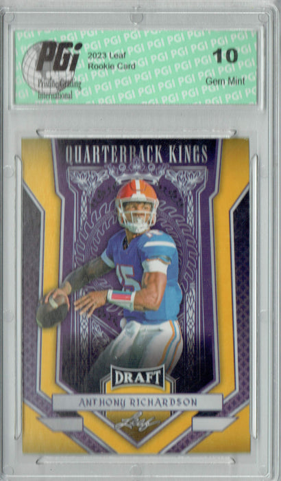 Anthony Richardson 2023 Leaf Football #88 Gold QB Kings Rookie Card PGI 10