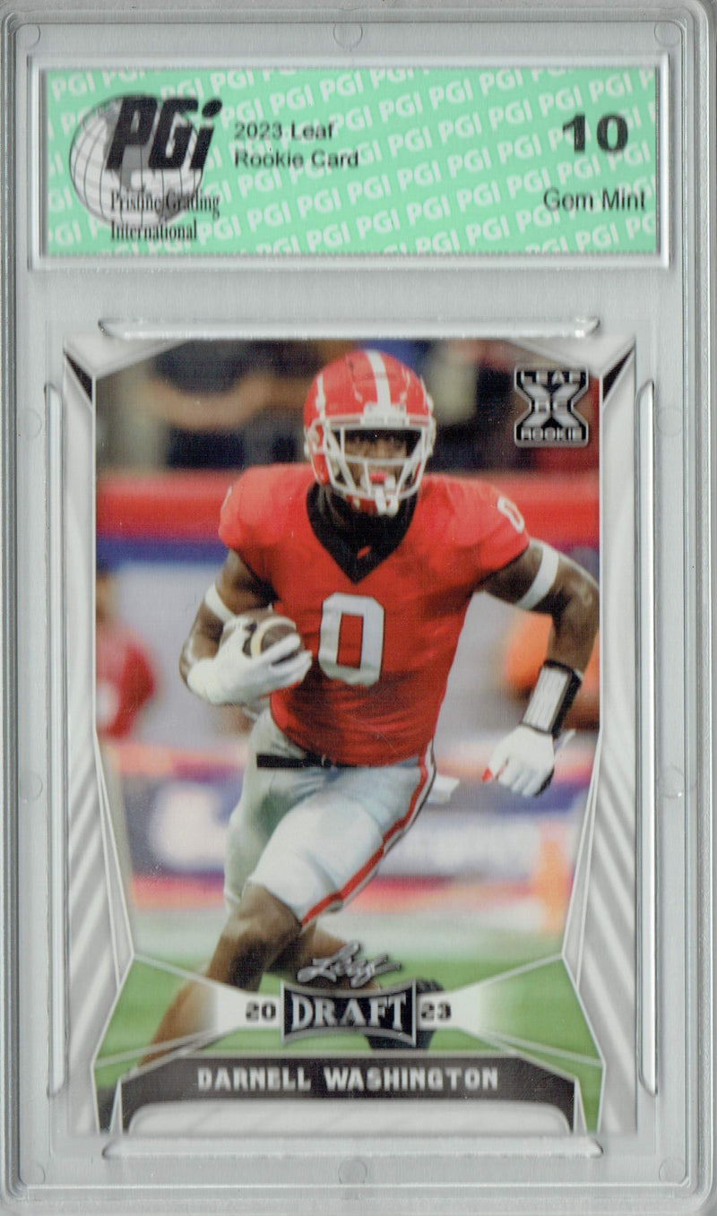 Darnell Washington Rookie Card PGI 10 Gem Mint Football Trading Card 2023 Leaf Football #45