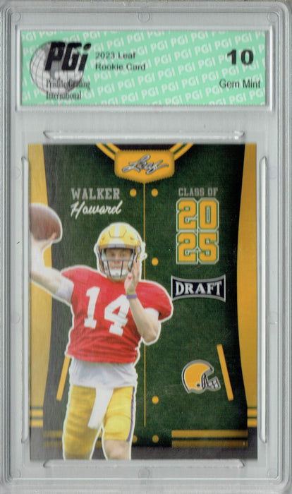 Walker Howard 2023 Leaf Football #86 Gold SP Class of 2025 Rookie Card PGI 10