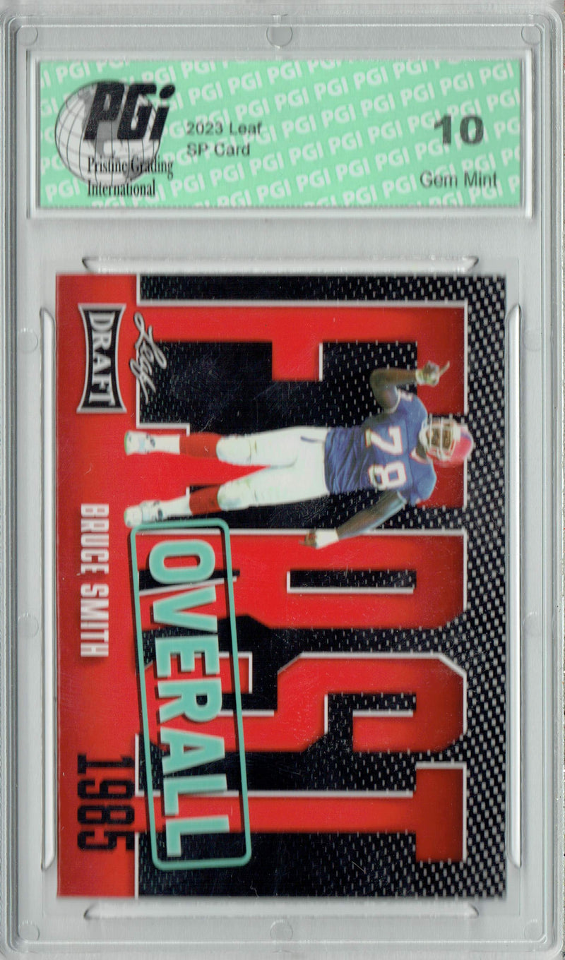 Bruce Smith Trading Card PGI 10 Gem Mint Football Card 2023 Leaf Football #5 Red SP First Overall