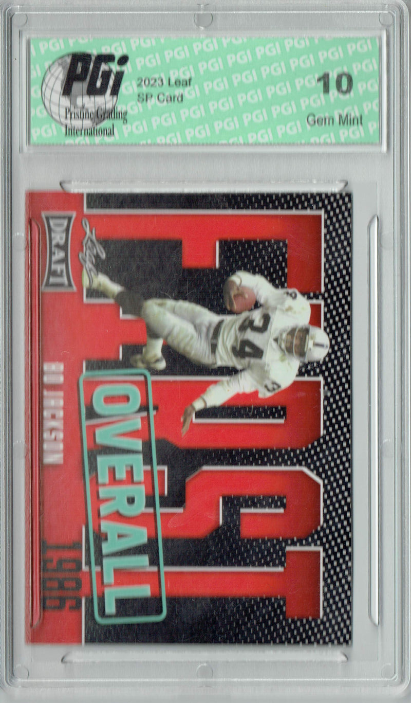 Bo Jackson Trading Card PGI 10 Gem Mint Football Card 2023 Leaf Football #6 Red SP First Overall
