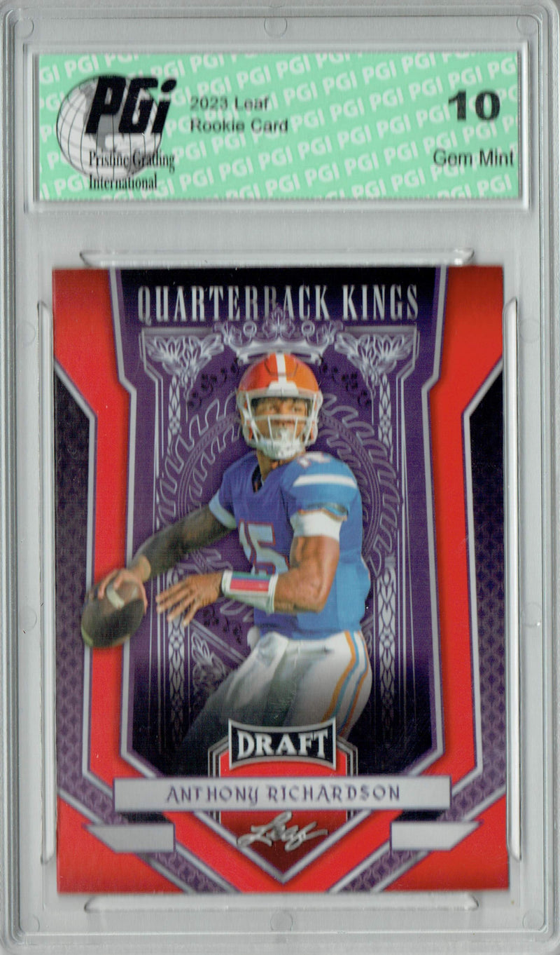 Anthony Richardson Rookie Card Indianapolis PGI 10 Gem Mint Football Trading Card 2023 Leaf Football #88 Red QB Kings