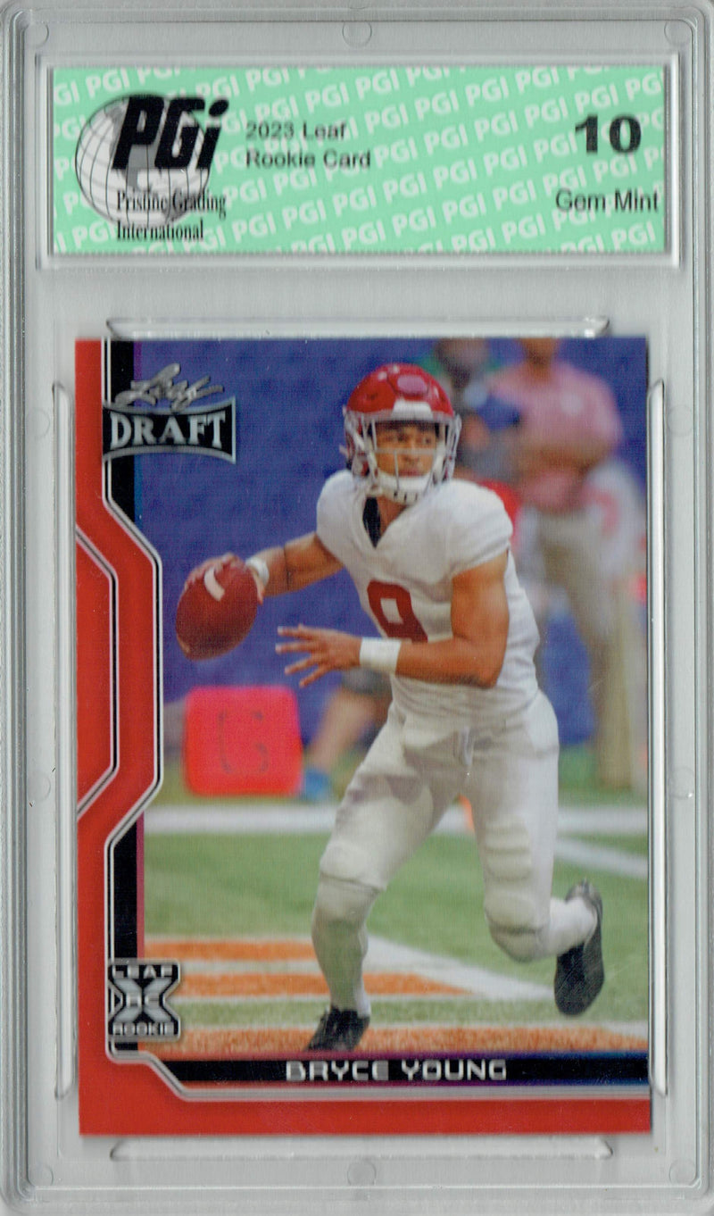 Bryce Young Rookie Card Carolina PGI 10 Gem Mint Football Trading Card 2023 Leaf Football #B1-5 Red SP Special Edition