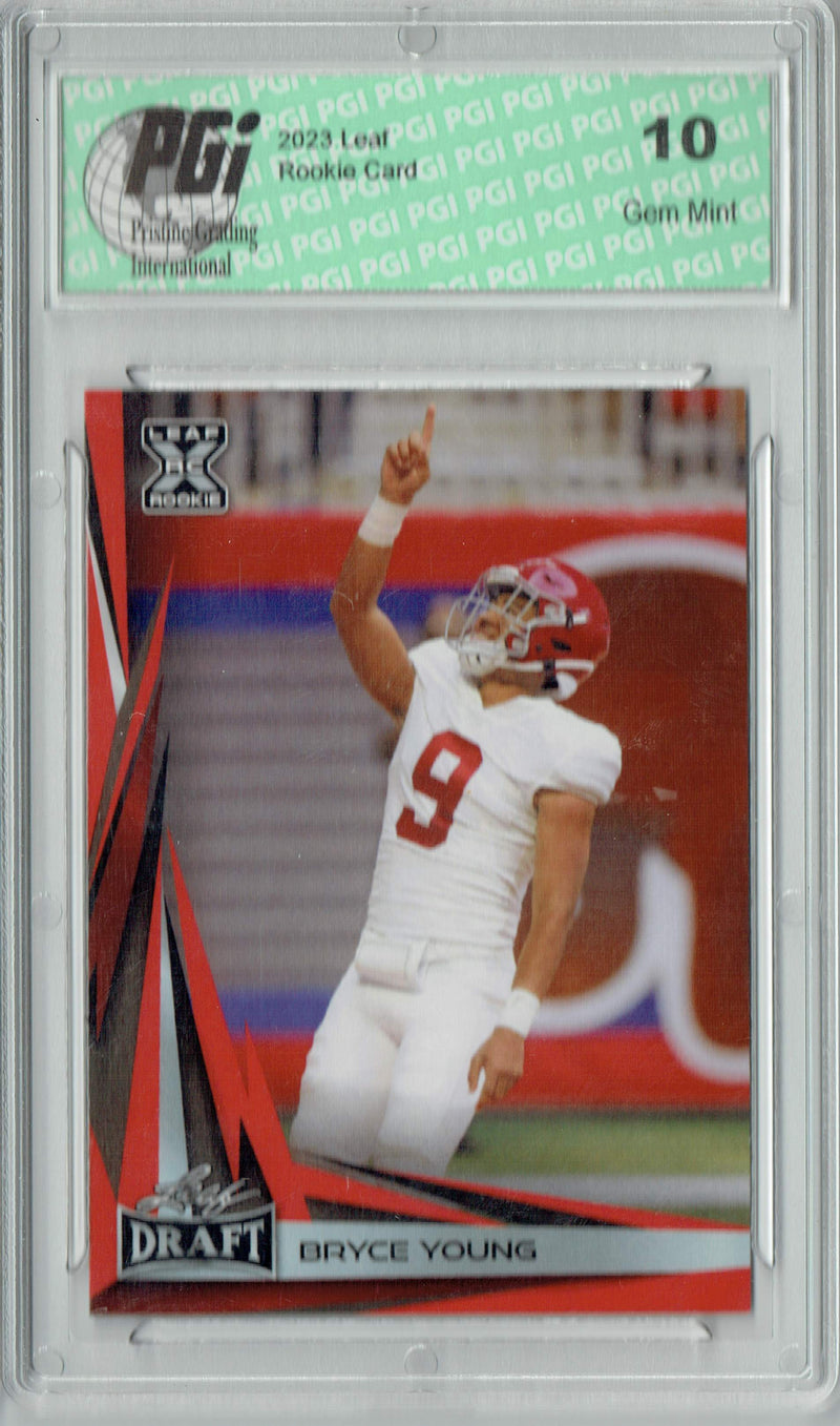 Bryce Young Rookie Card Carolina PGI 10 Gem Mint Football Trading Card 2023 Leaf Football #B2-5 Red SP Special Edition