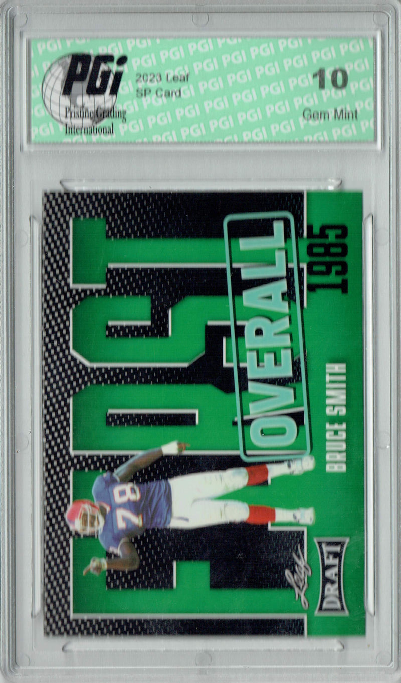 Bruce Smith Trading Card PGI 10 Gem Mint Football Card 2023 Leaf Football #5 Green SP First Overall