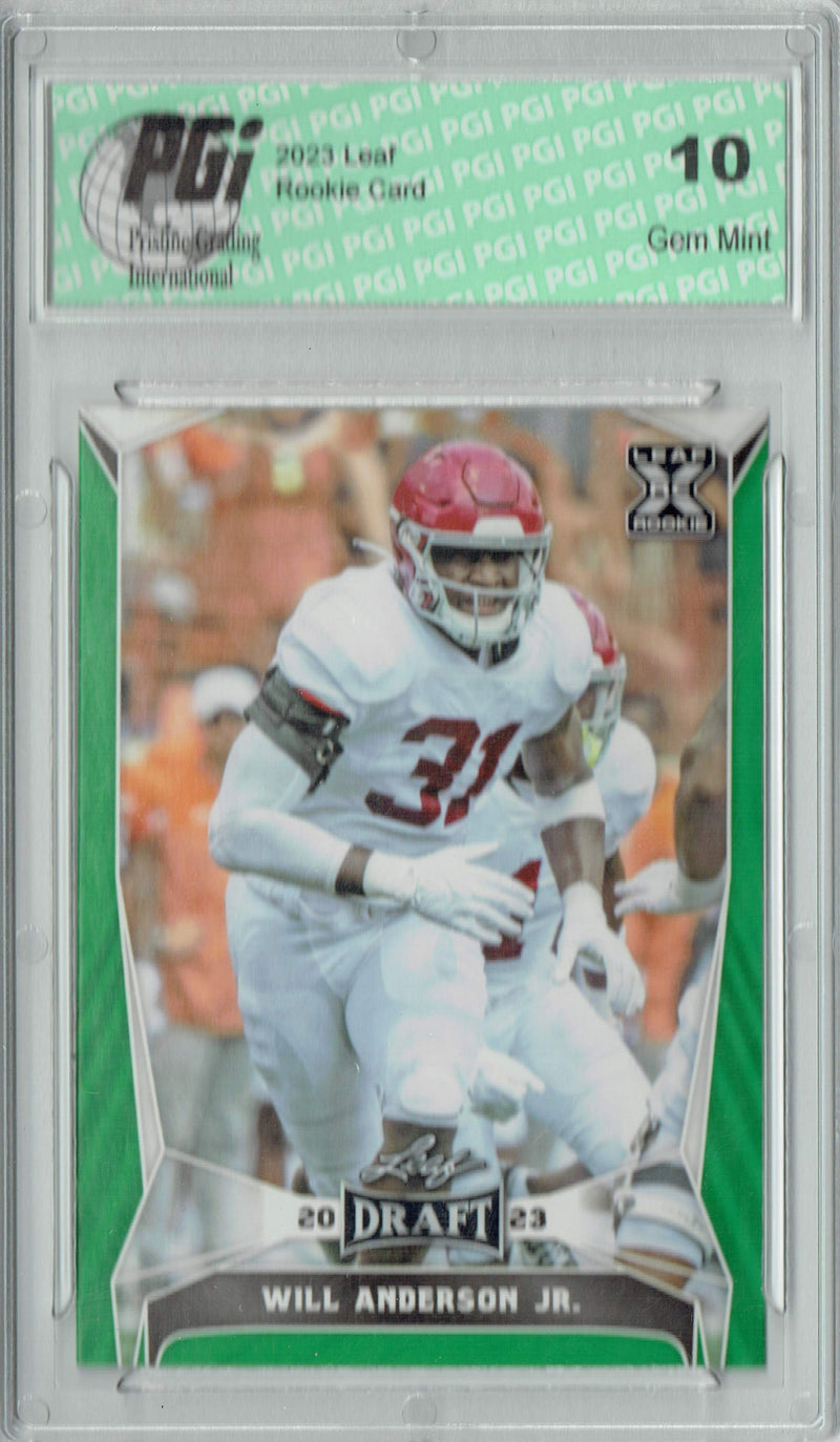 Will Anderson Jr. 2023 Leaf Football #73 Green SP Rookie Card PGI 10
