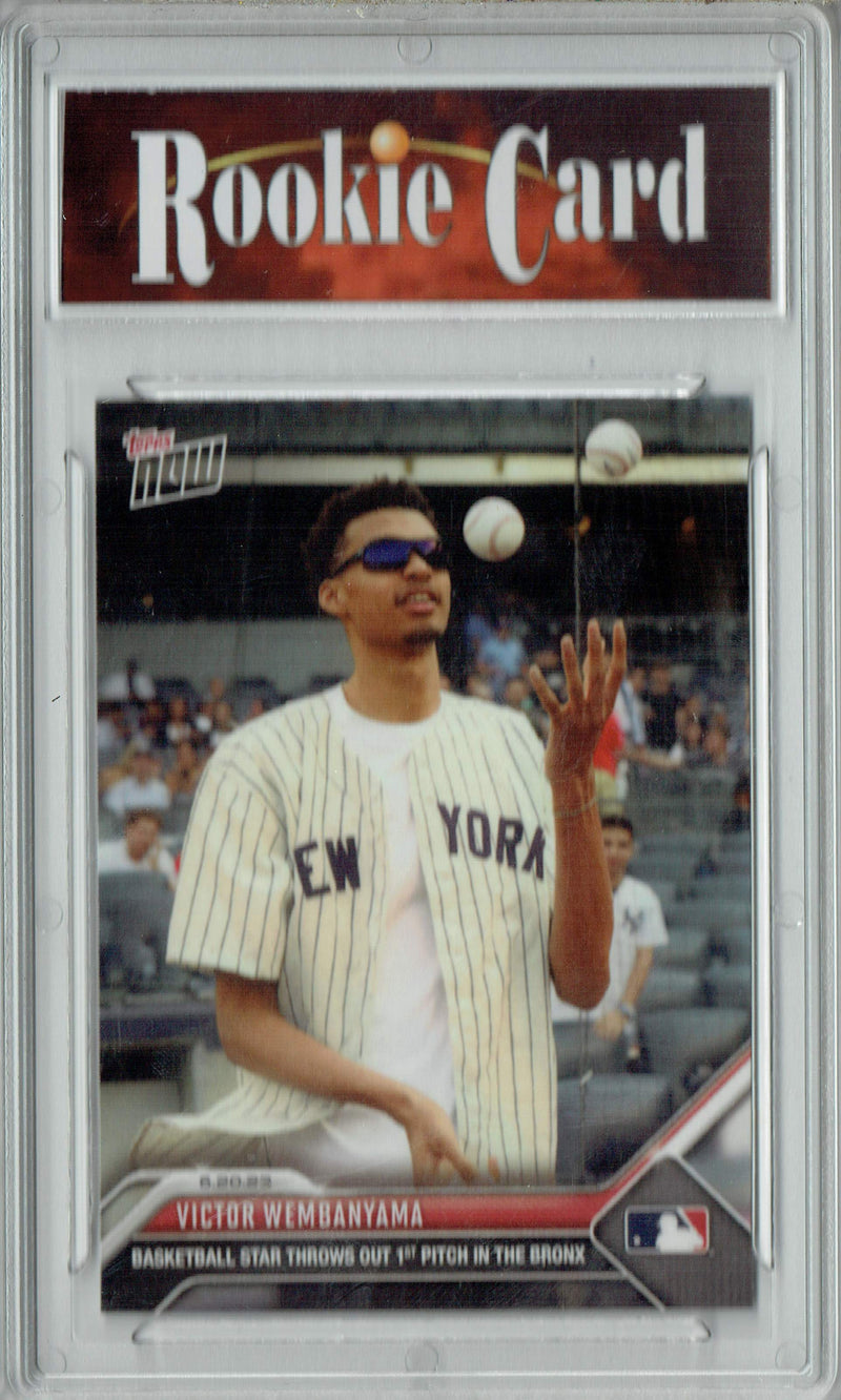 Certified Mint+ Victor Wembanyama 2023 Topps Now #472 #1 Pick Throws 1st Pitch at Yankees Stadium Rookie Card