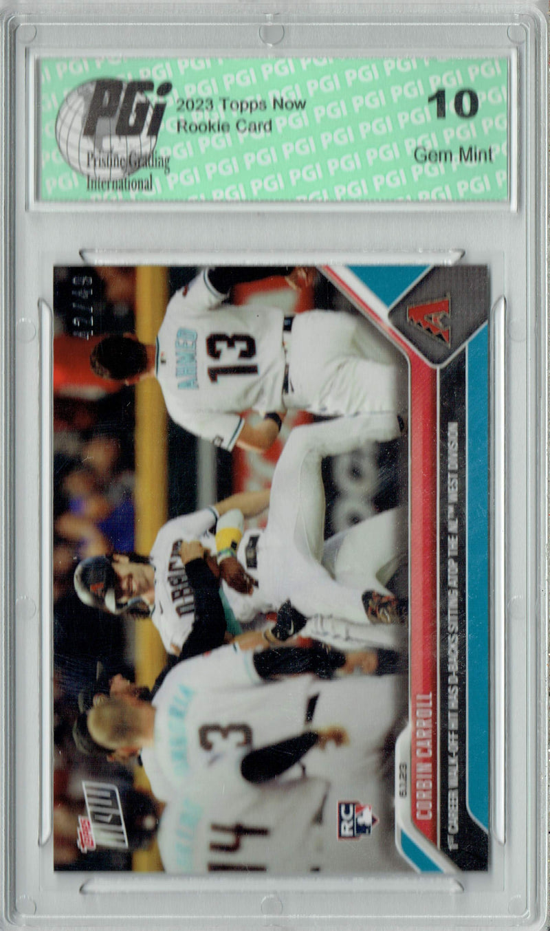 Corbin Carroll 2023 Topps Now #375 Blue SP #42/49 Rookie Card PGI 10