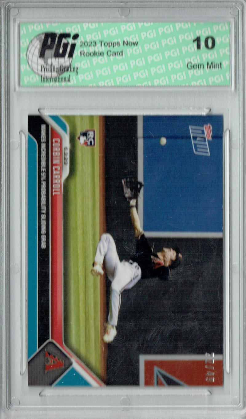 Corbin Carroll 2023 Topps Now #381 Blue SP , Only 49 Made Rookie Card PGI 10