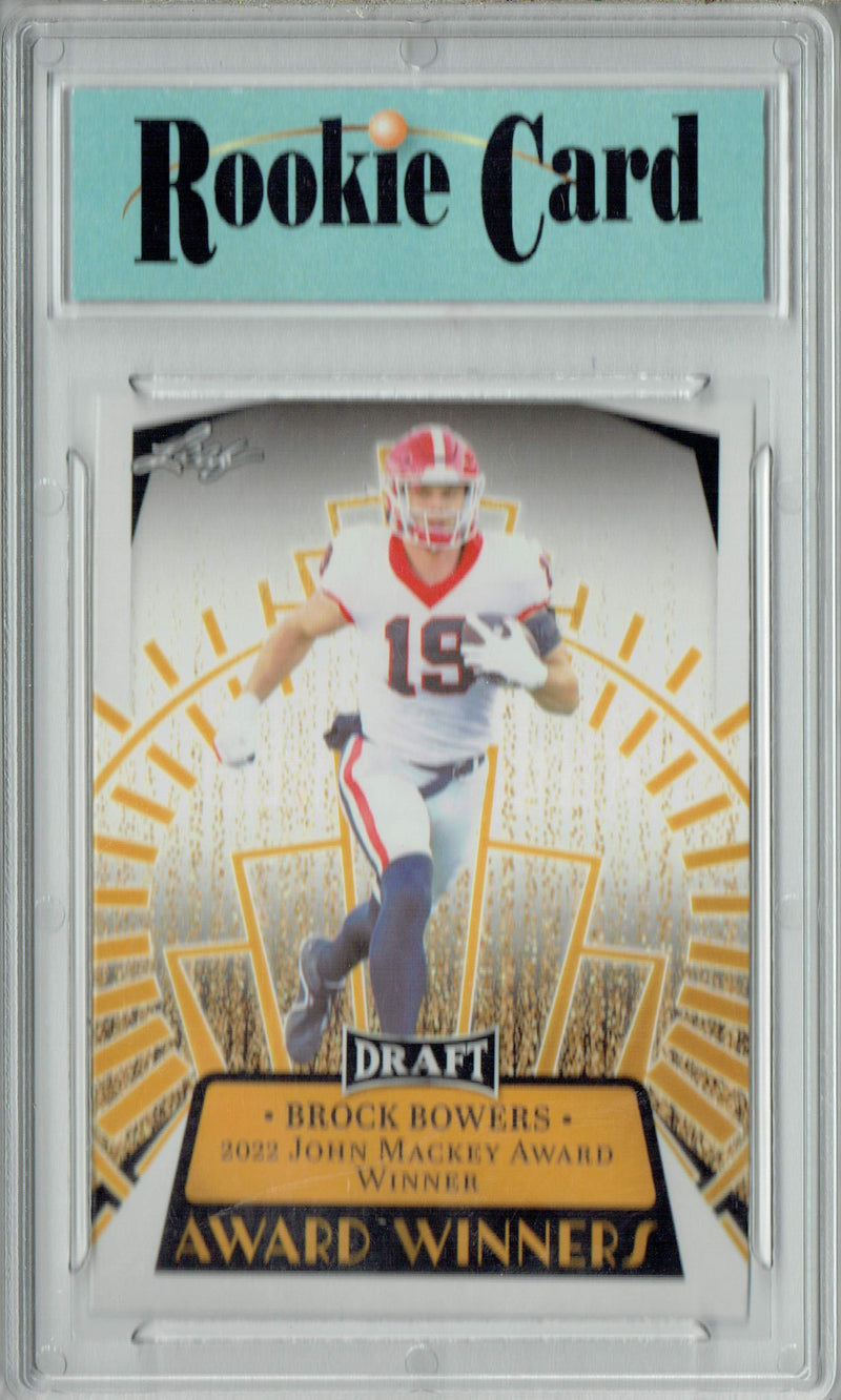 Brock Bowers Rookie Card Las Vegas Football Trading Card 2023 Leaf #13 Award Winners  Certified Mint+