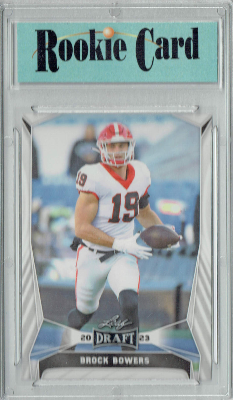 Brock Bowers Rookie Card Las Vegas Football Trading Card 2023 Leaf #18  Certified Mint+