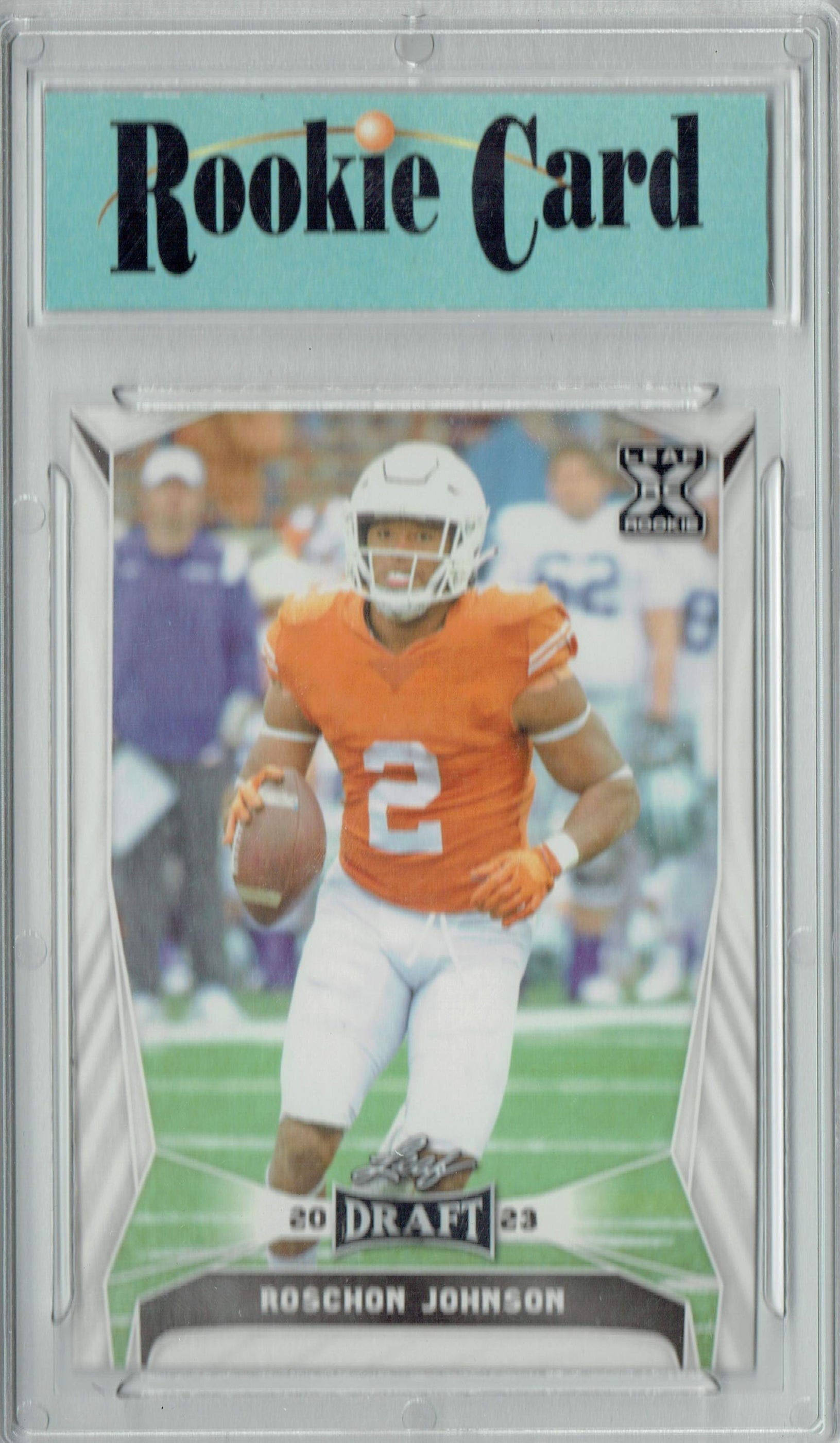 Certified Mint+ Roschon Johnson 2023 Leaf Football 68 Rookie Card