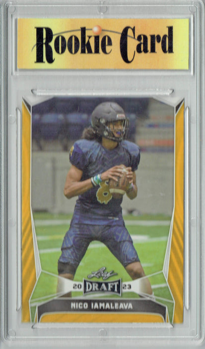 Certified Mint+ Nico Iamaleava 2023 Leaf Football #27 Gold SP Rookie Card