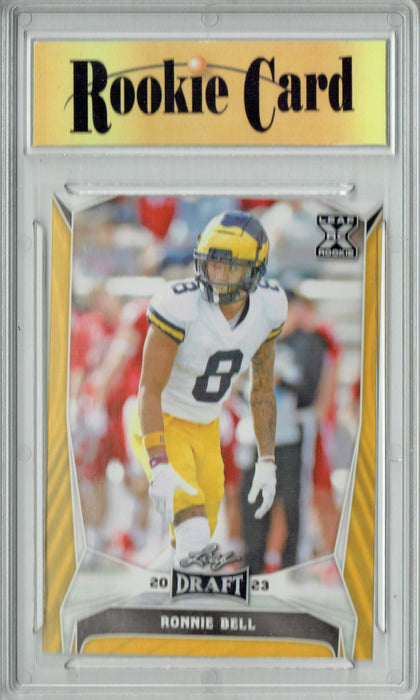 Certified Mint+ Ronnie Bell 2023 Leaf Football #67 Gold SP Rookie Card