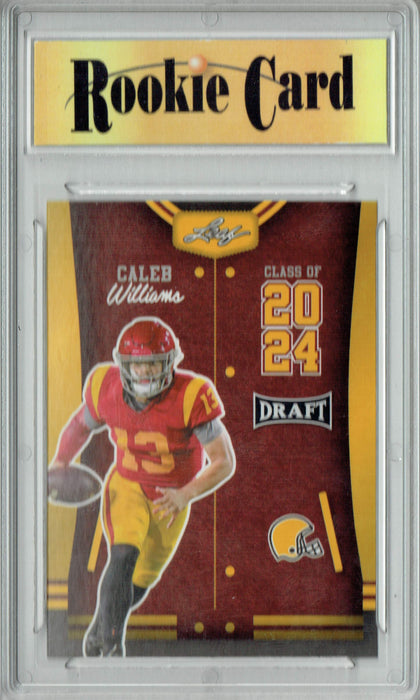 Certified Mint+ Caleb Williams 2023 Leaf Football #77 Gold SP Class of 2024 Rookie Card