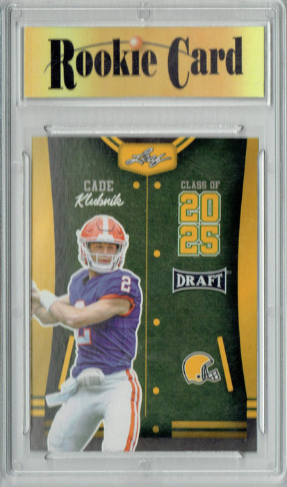 Certified Mint+ Cade Klubnik 2023 Leaf Football #82 Gold SP Class of 2025 Rookie Card