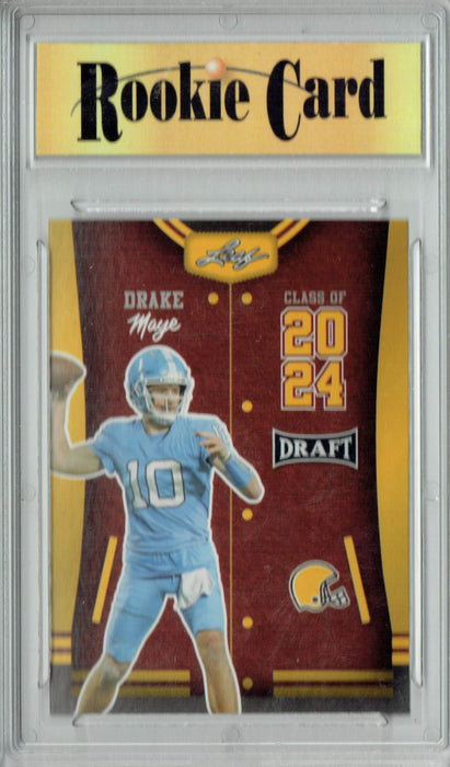 Certified Mint+ Drake Maye 2023 Leaf Football #79 Gold SP Class of 2024 Rookie Card