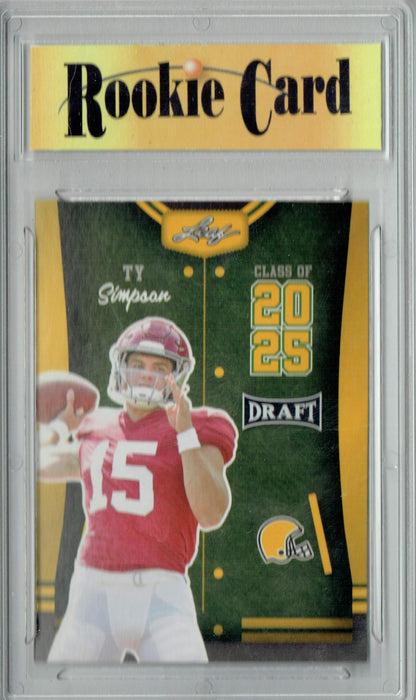 Certified Mint+ Ty Simpson 2023 Leaf Football #85 Gold SP Class of 2025 Rookie Card