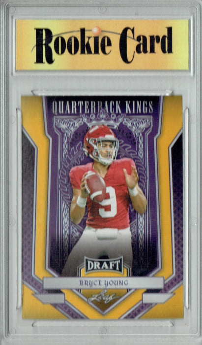 Certified Mint+ Bryce Young 2023 Leaf Football #89 Gold Quarterback Kings Rookie Card