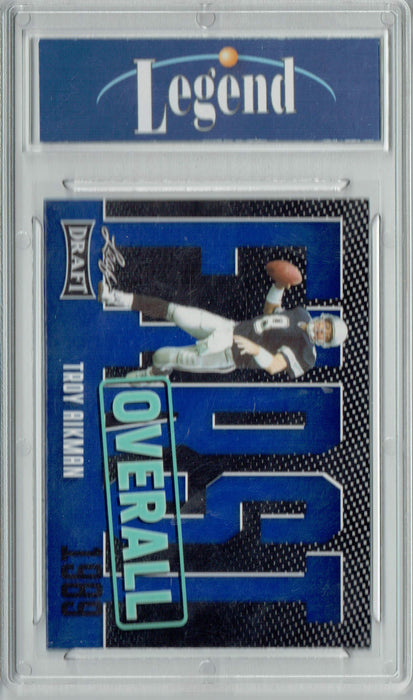 Certified Mint+ Troy Aikman 2023 Leaf Football #7 Blue SP First Overall Dallas Cowboys Card