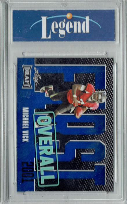 Certified Mint+ Michael Vick 2023 Leaf Football #9 Blue SP First Overall Falcons Card