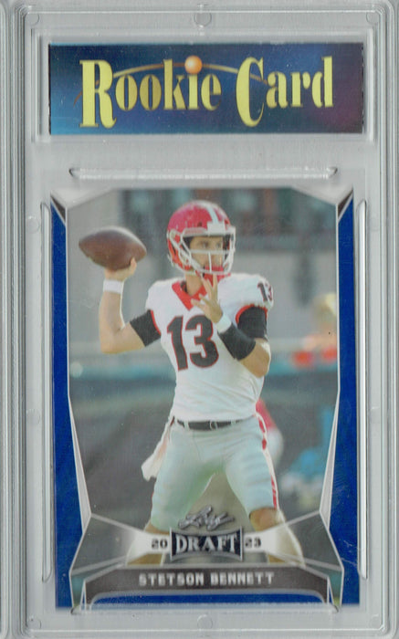 Certified Mint+ Stetson Bennett 2023 Leaf Football #29 Blue SP Georgia Rookie Card