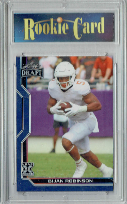 Certified Mint+ Bijan Robinson 2023 Leaf Football #B1-4 Blue Special Edtn. Rookie Card