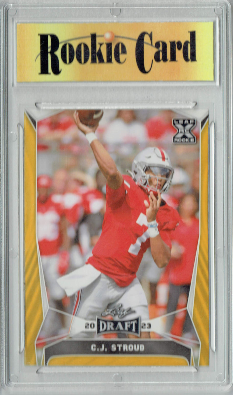 C.J. Stroud Rookie Card Football Trading Card 2023 Leaf #43 Gold SP Ohio State  Certified Mint+