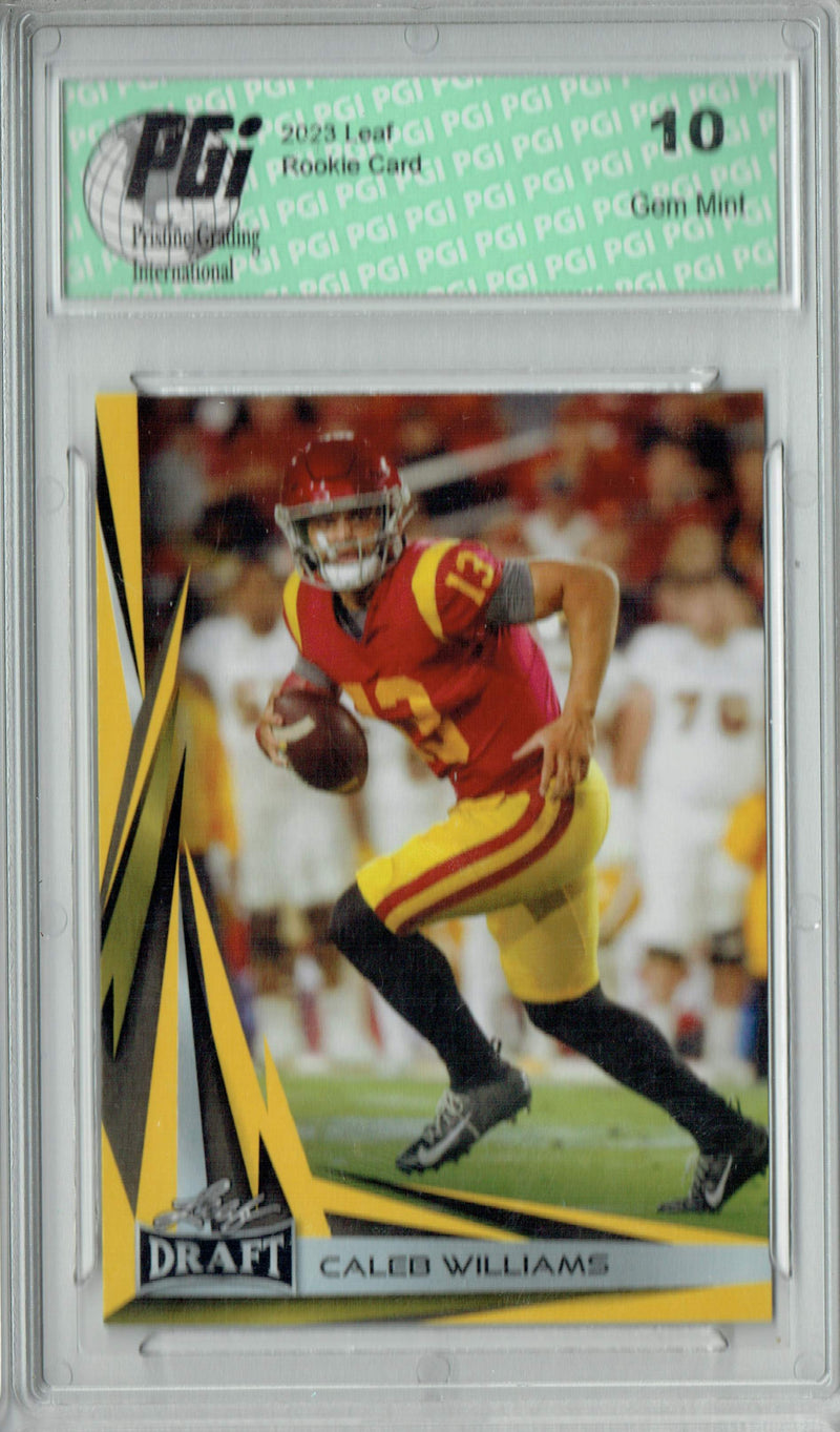 Caleb Williams 2023 Leaf Football #B2-2 Gold Special Edition Rookie Card PGI 10