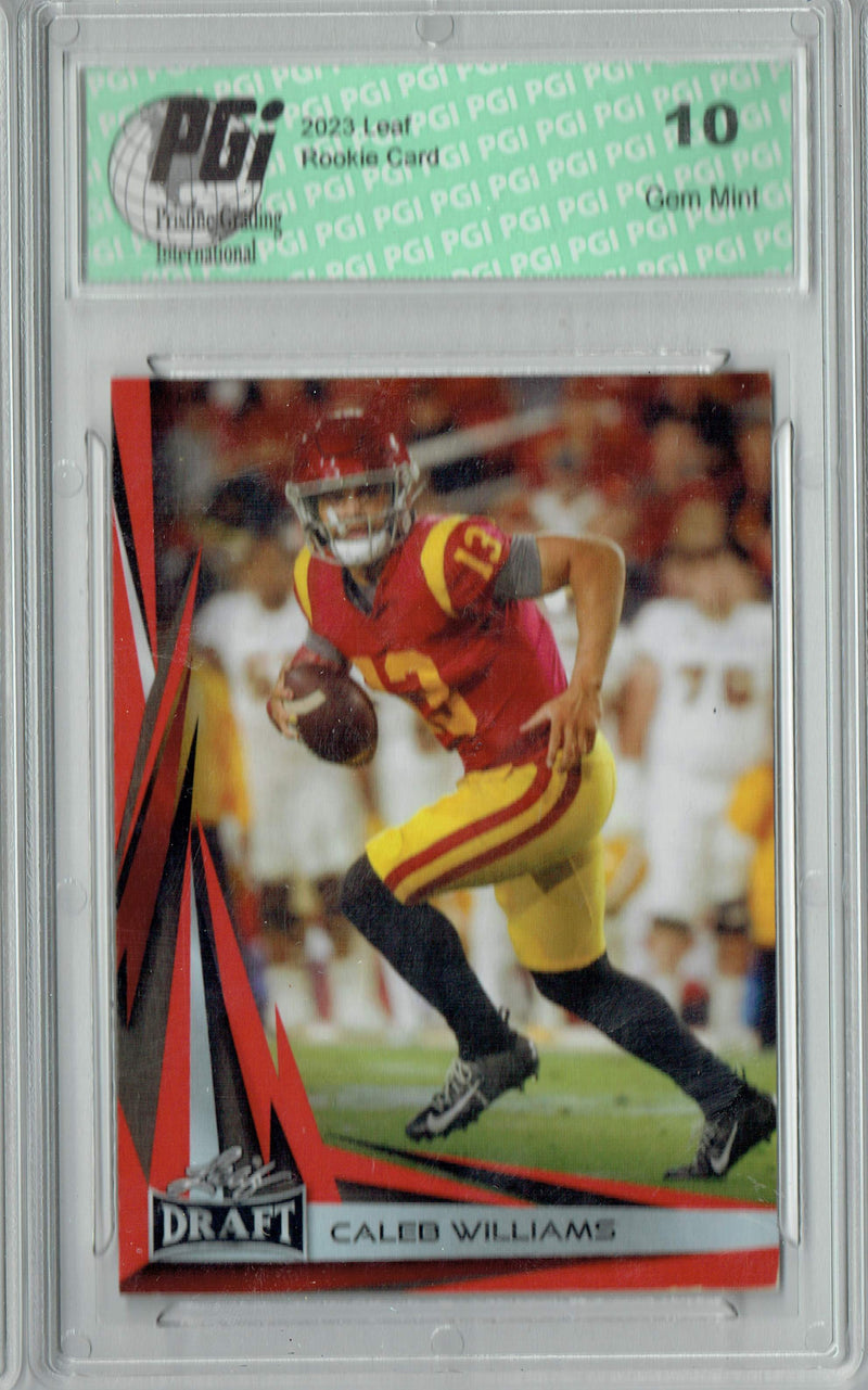 Caleb Williams Rookie Card USC / Chicago PGI 10 Gem Mint Football Trading Card 2023 Leaf Football #B2-2 Red Special Edition