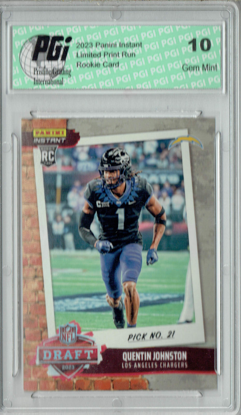 Quentin Johnston 2023 Panini Instant DN8 Draft Night 1 of 704 Rookie Card PGI 10