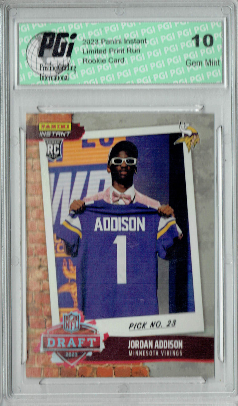 Jordan Addison 2023 Panini Instant #DN9 Draft Night 1 of 662 Rookie Card PGI 10