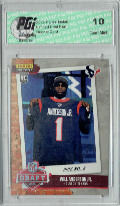 Will Anderson Jr. 2023 Panini Instant #DN13 Draft Night 1/719 Rookie Card PGI 10