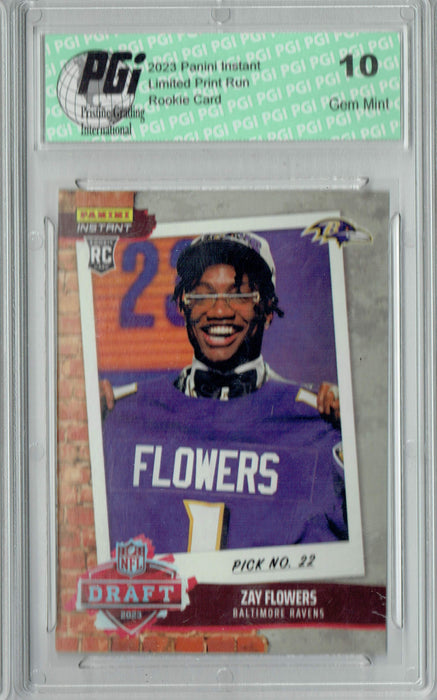 Zay Flowers 2023 Panini Instant #DN24 Draft Night 1 of 685 Rookie Card PGI 10