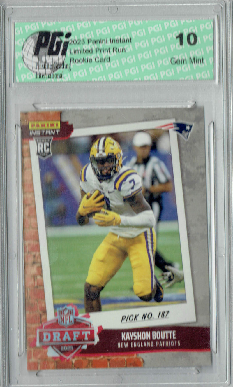 Kayshon Boutte 2023 Panini Instant #DN25 Draft Night 1 of 587 Rookie Card PGI 10