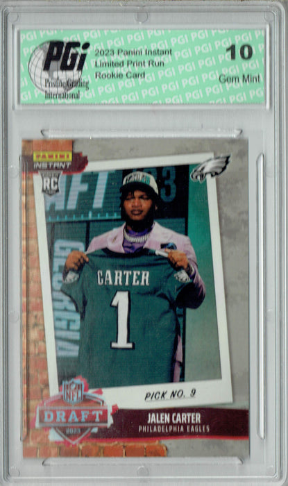 Jalen Carter 2023 Panini Instant #DN29 Draft Night 1 of 836 Rookie Card PGI 10