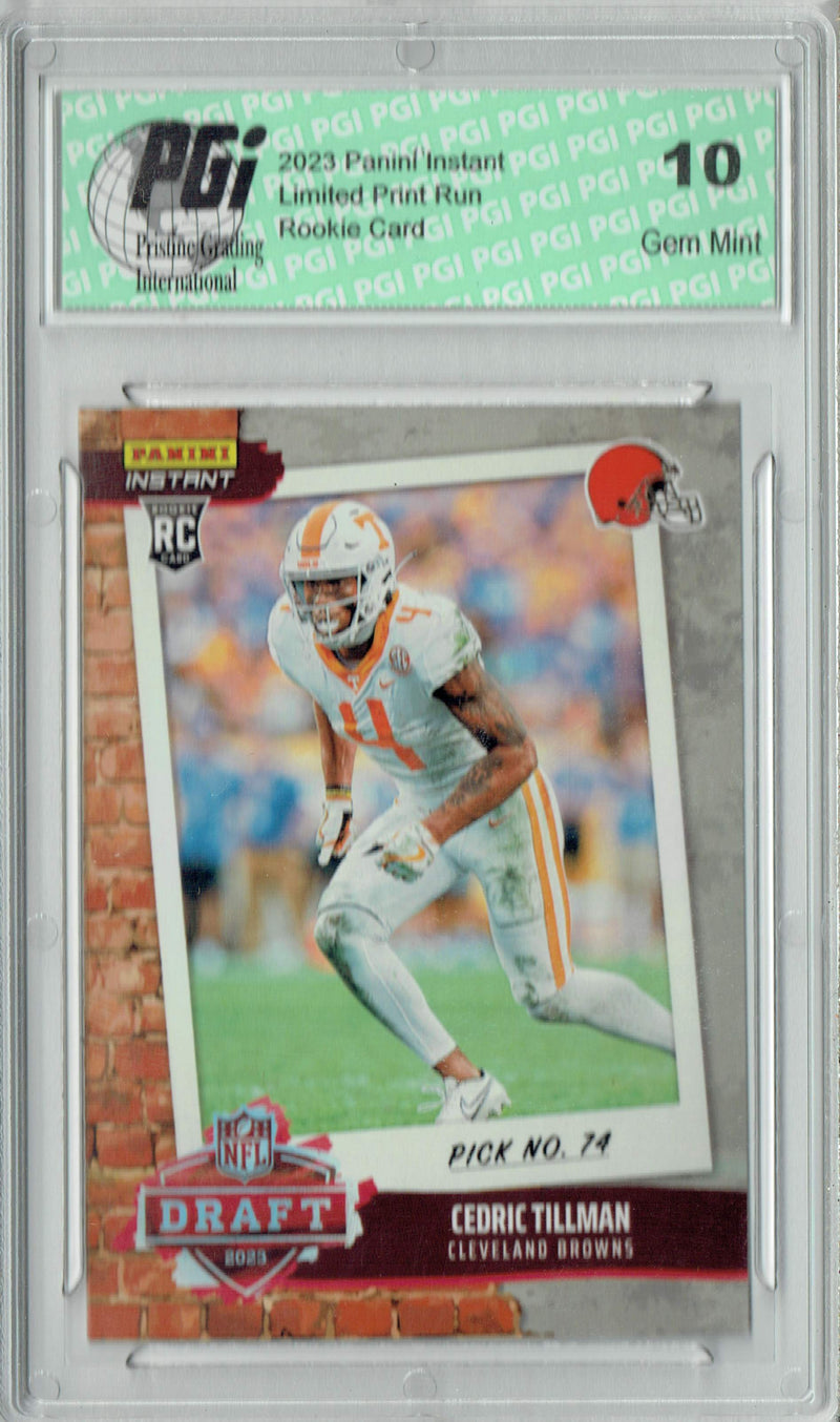 Cedric Tillman 2023 Panini Instant #DN26 Draft Night 1 of 629 Rookie Card PGI 10
