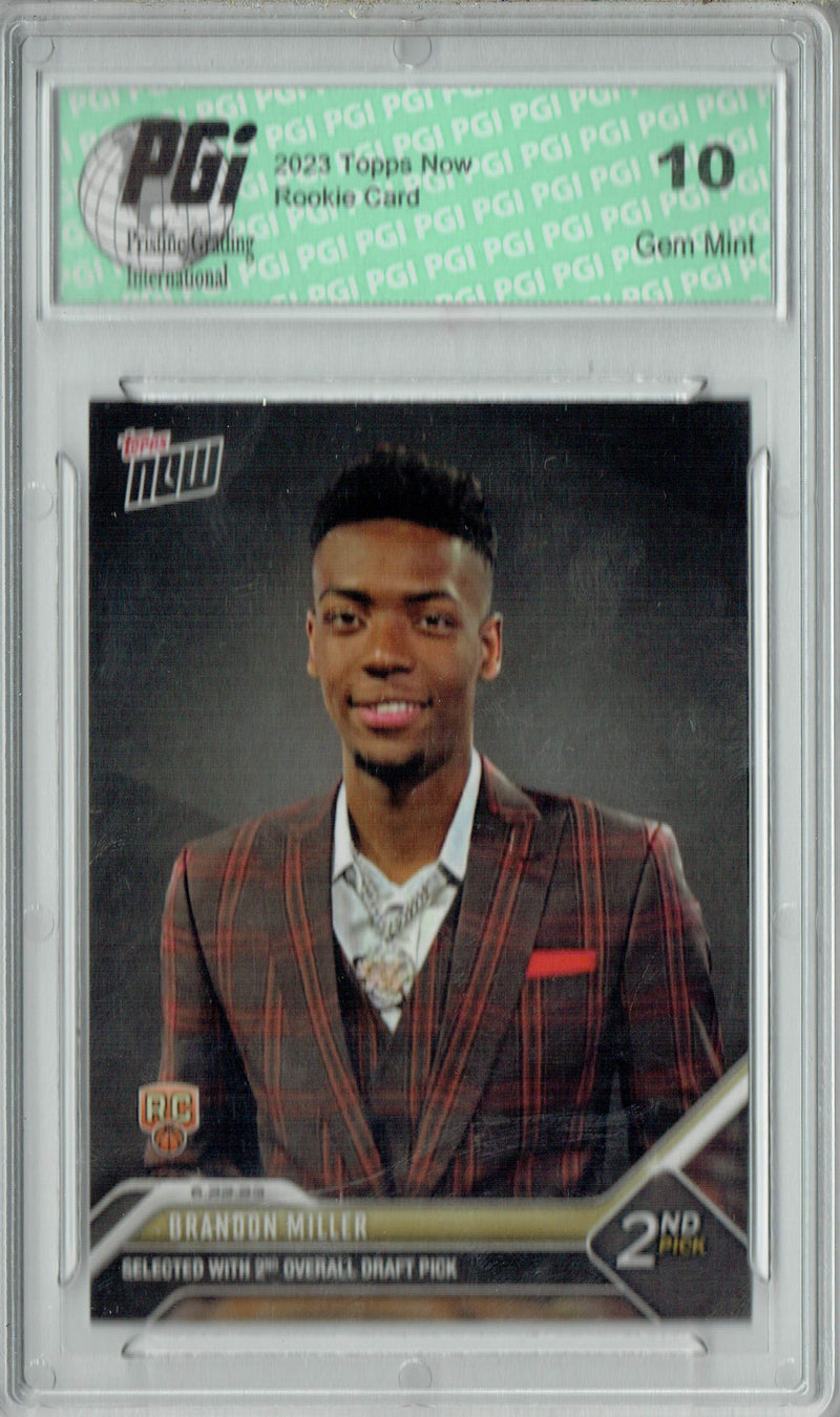Brandon Miller 2023 Topps Now #D-2 NBA Draft 2nd Overall Rookie Card PGI 10